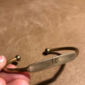Vintage brass ID bracelet w engraving